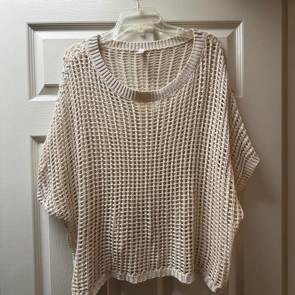 Dokotoo Cream Open Knit Oversized Sweater